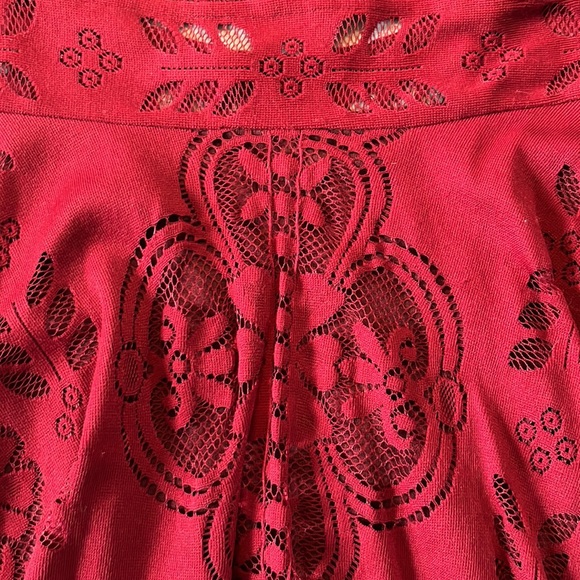 Free People   Lace Dress   Upscale Boho  Rusty Red  NWOT peek a boo back  Size S - Picture 6 of 16